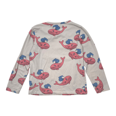 Mini Rodini shirt, pink whale | 116/122cm