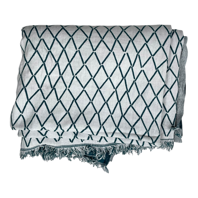 Lapuan Kankurit linen blend blanket, blue/ white