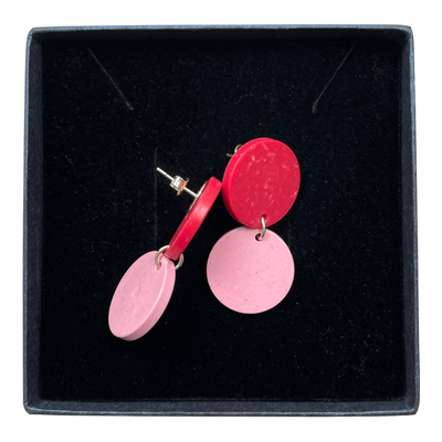 Papu dots earrings, pink/red | onesize