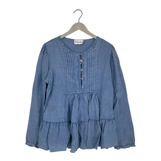 Bypias bohemiana linen blouse, blue | onesize
