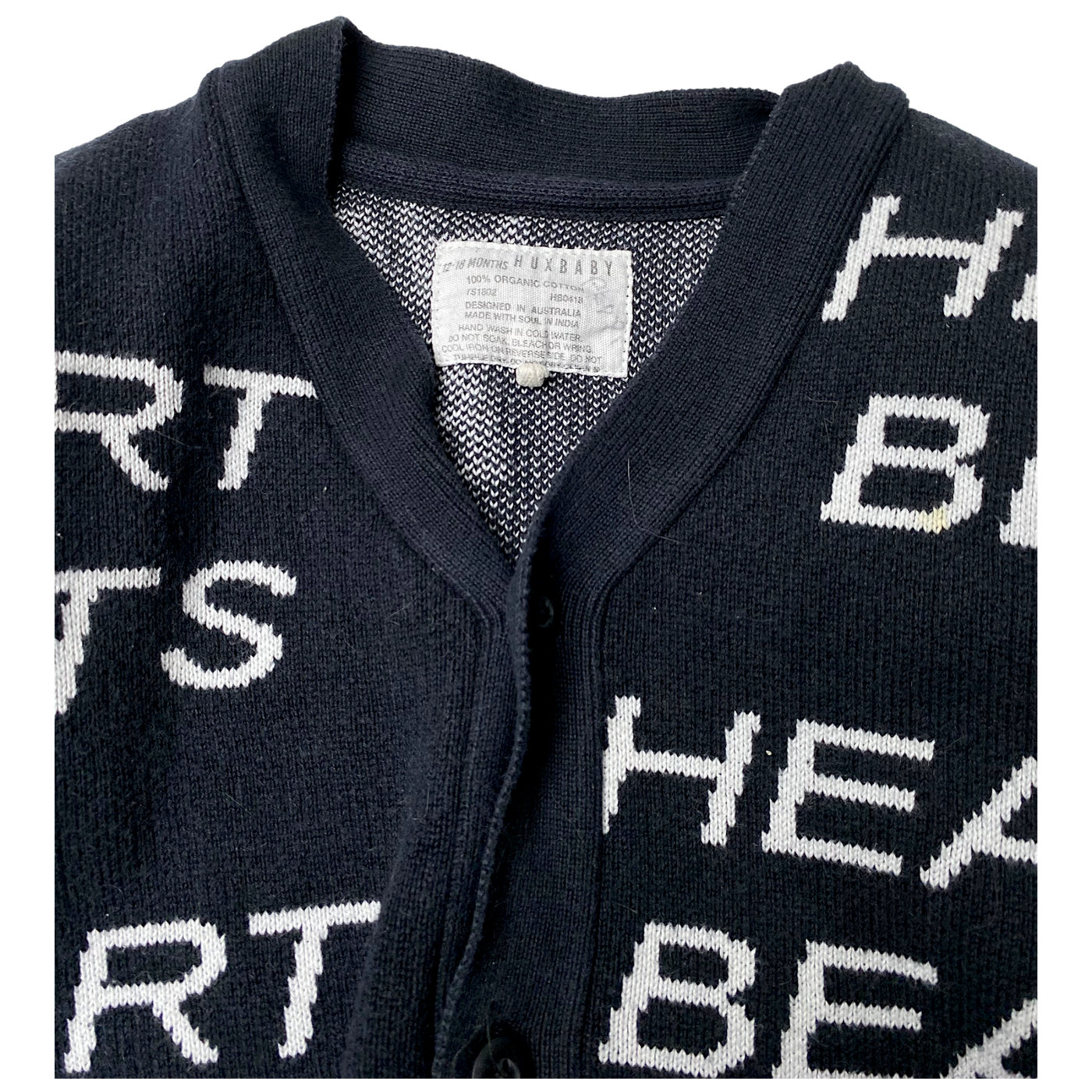 Huxbaby knitted cardigan, heart beats | 12-18m