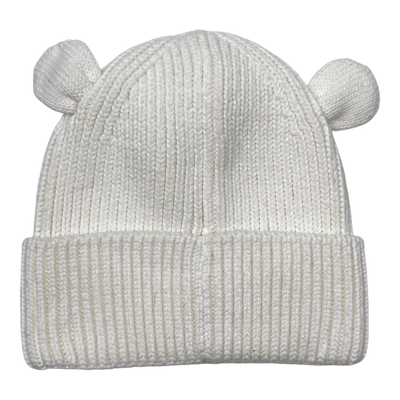 Metsola rib bear beanie, white | 1-3y