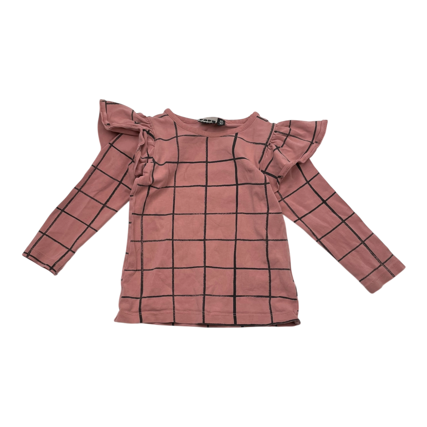 Papu frill shirt, squares | 86/92cm