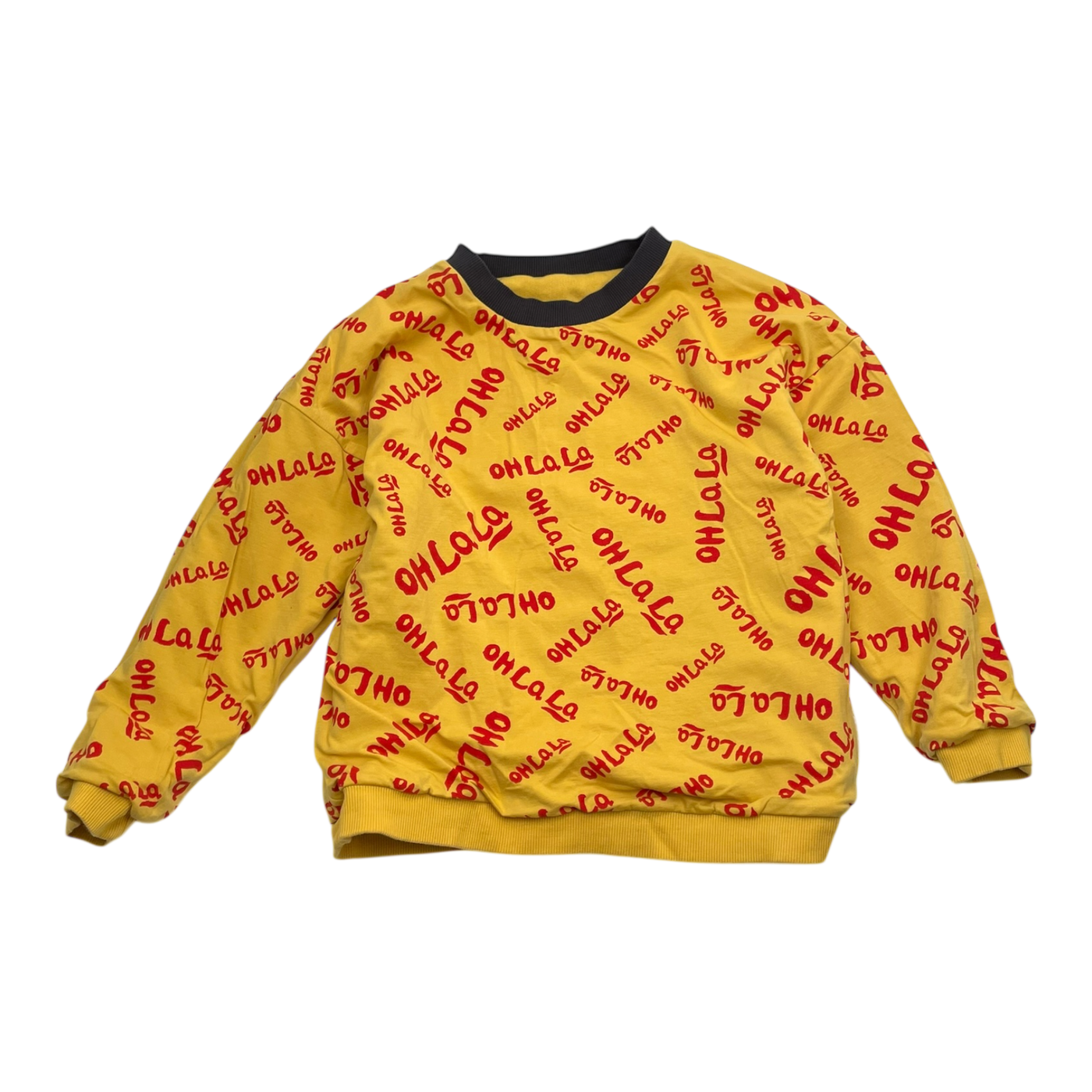 Mini Rodini reversible sweatshirt, amber | 122cm