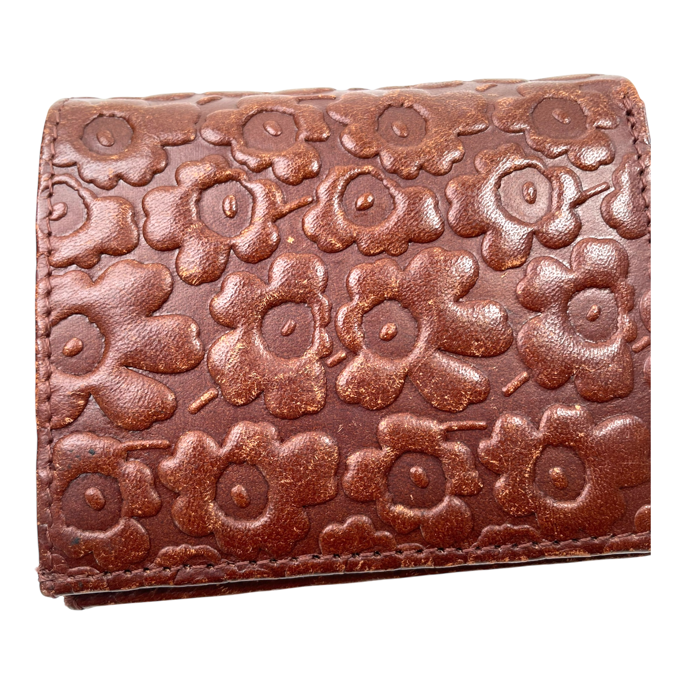 Marimekko leather wallet, brown unikko