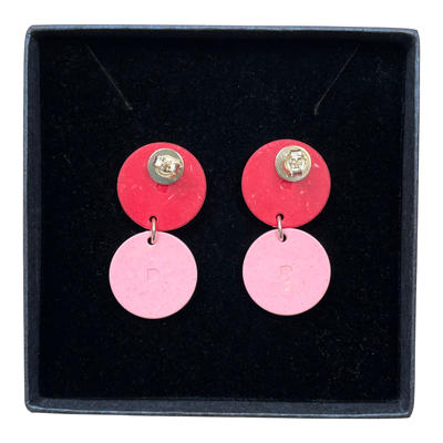 Papu dots earrings, pink/red | onesize