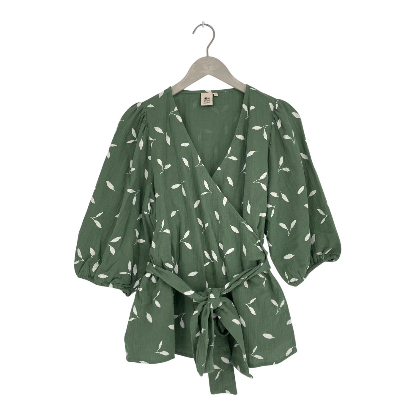 Kaiko muslin wrap blouse, wind | woman M