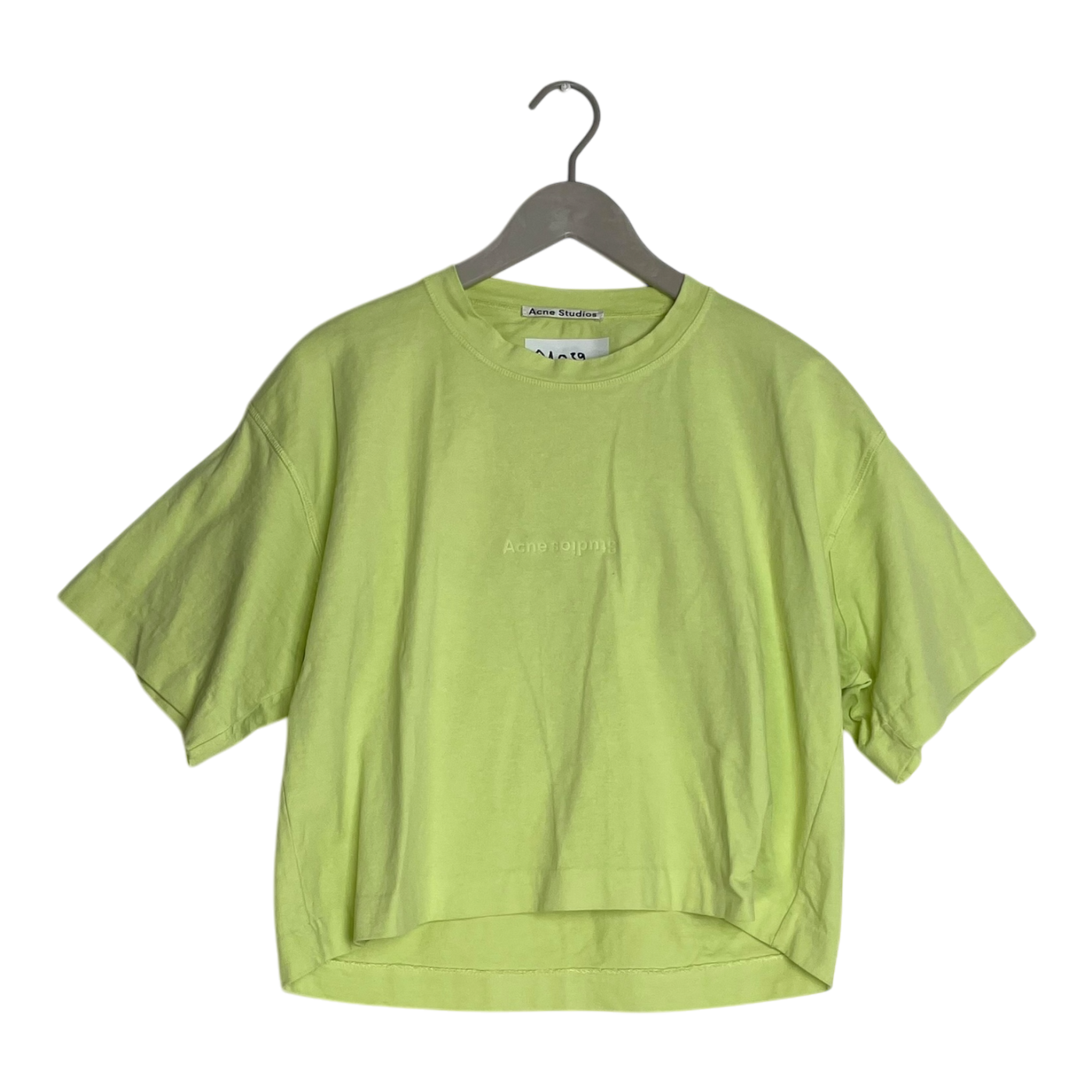 Acne Studios cylea emboss t-shirt, lime green | woman XS