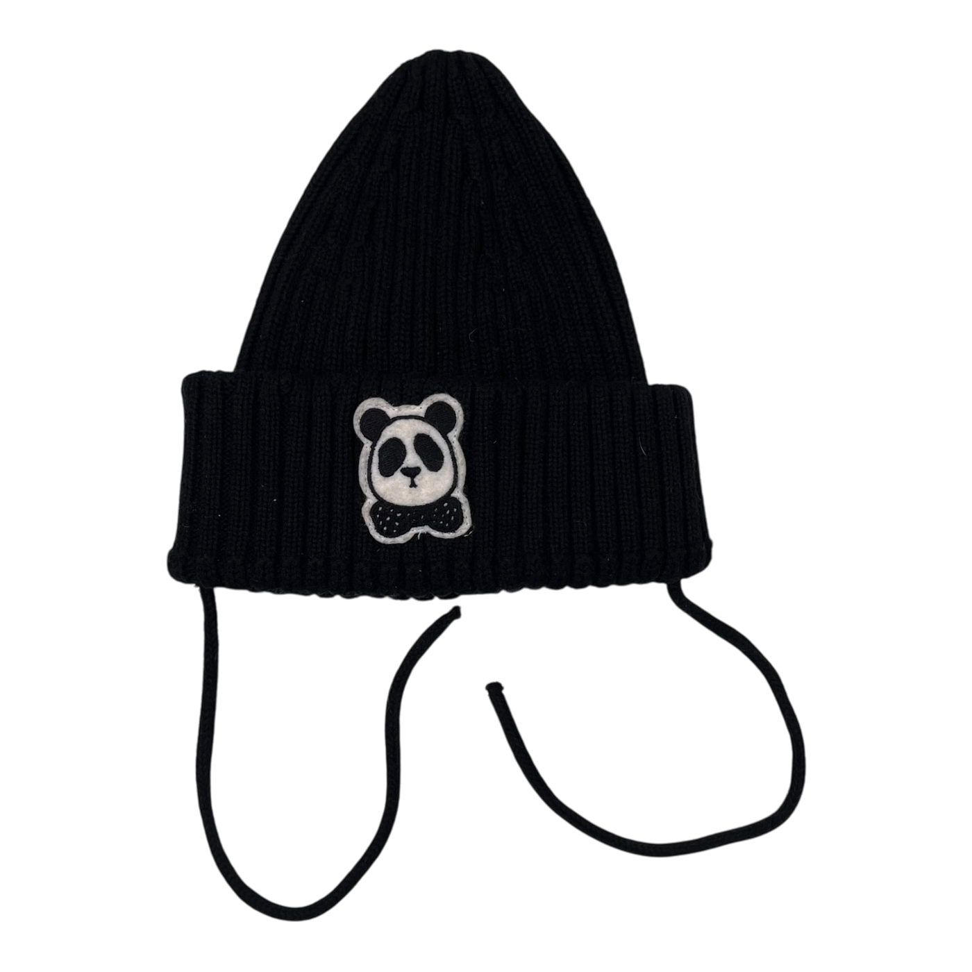 Mini Rodini knitted beanie, panda | 44/46cm