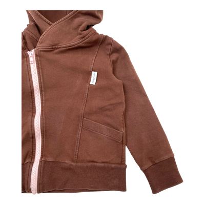 Gugguu zipper hoodie, brown | 98cm