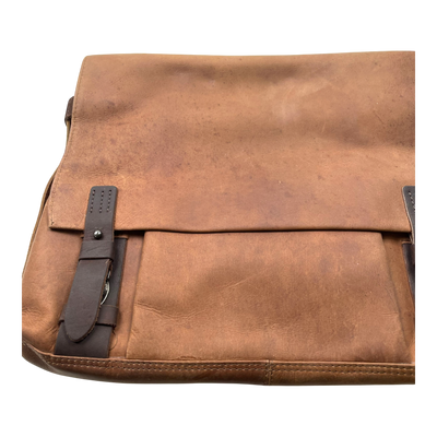 Harold's Bags leather antic heritage messenger bag L, nature