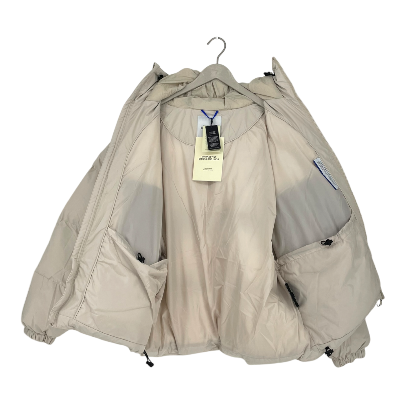 Embassy of Bricks and Logs belmont puffer jacket, sand | unisex L