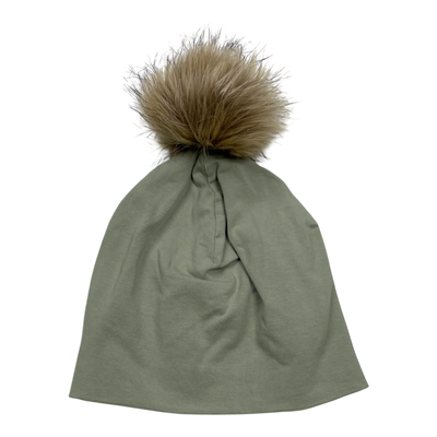 Gugguu cotton knit beanie, tea green | 57cm+