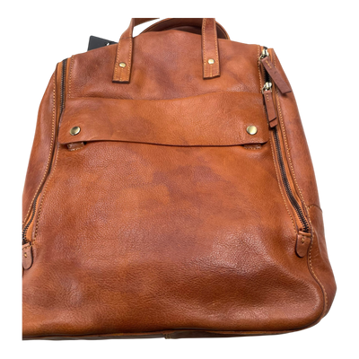 Harold's Bags leather submarine notebook backpack large, cognac