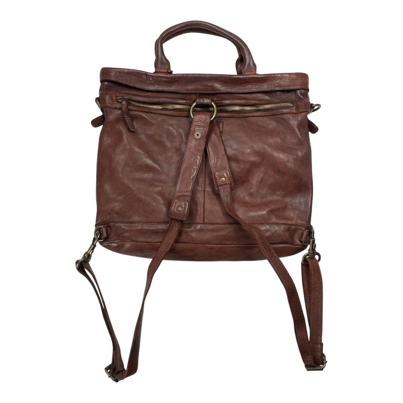 Harold's Bags leather shoulder bag/backpack, cognac