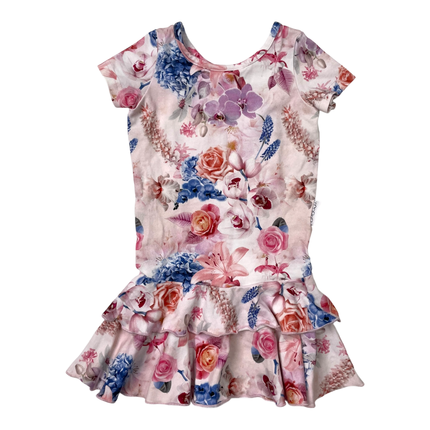 Gugguu t-shirt frilla dress, flowers | 86cm