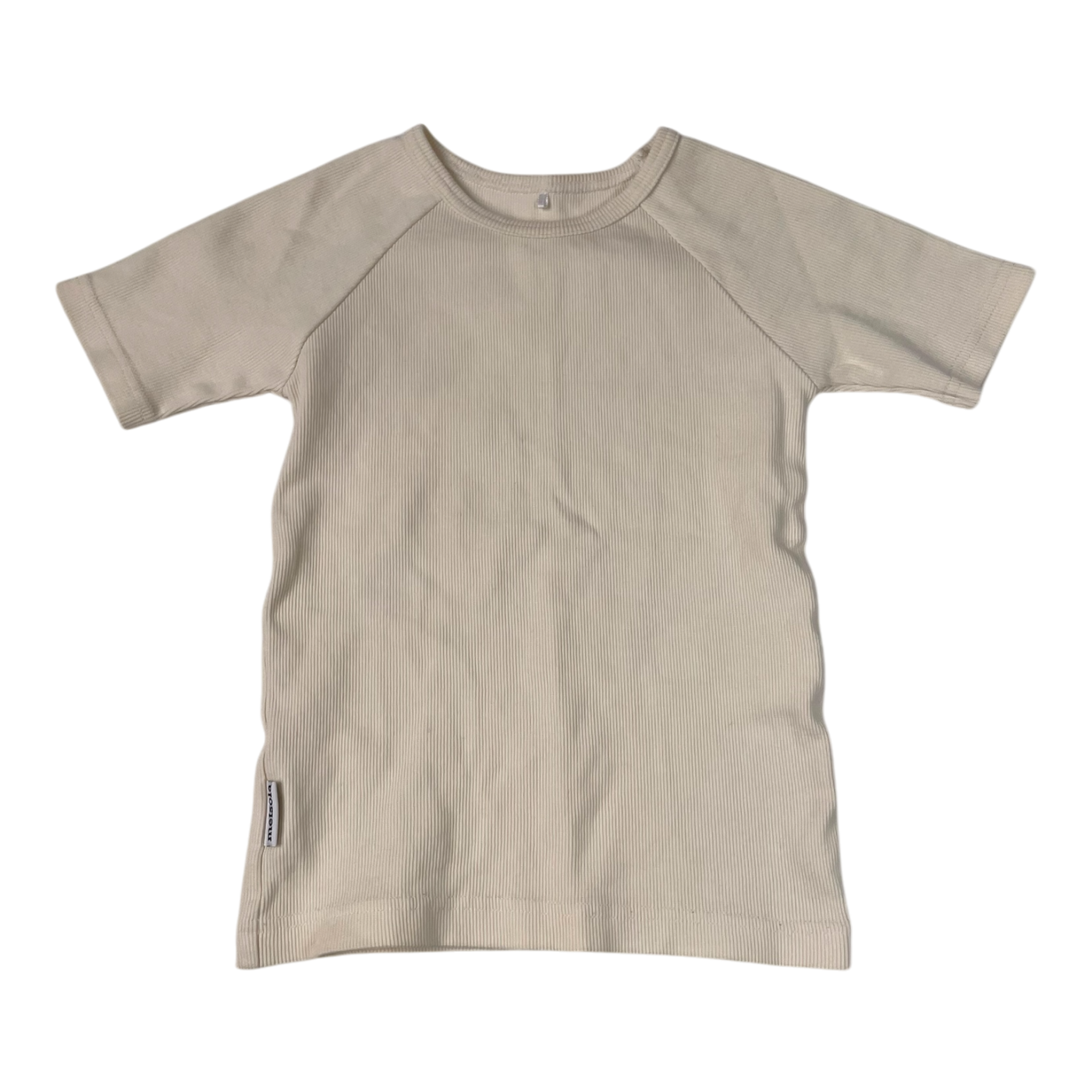 Metsola rib t-shirt, cream | 110cm