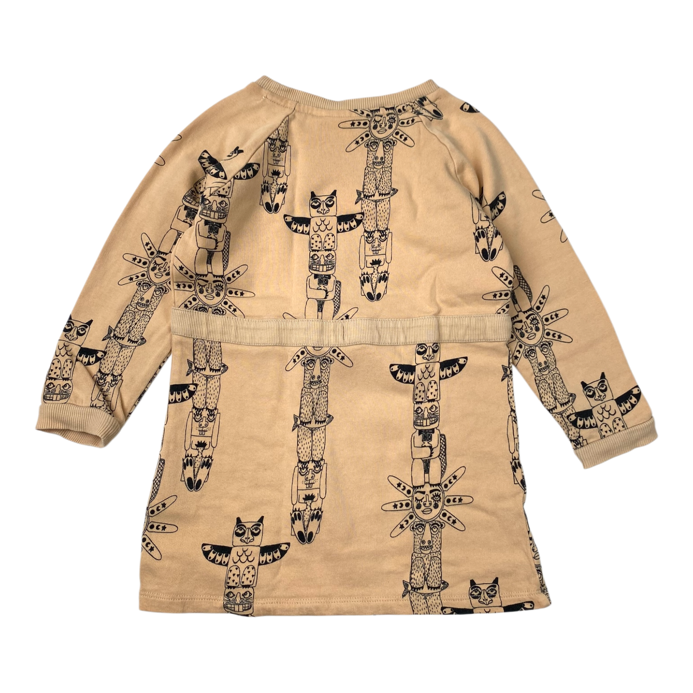 Mini Rodini sweat dress, totem animals | 92/98cm