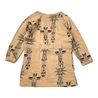 Mini Rodini sweat dress, totem animals | 92/98cm