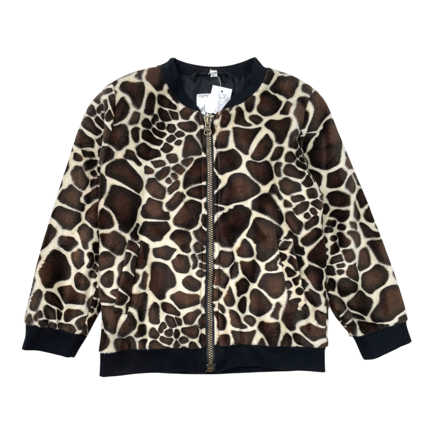 Vimma faux fur bomber jacket, giraffe | 110cm