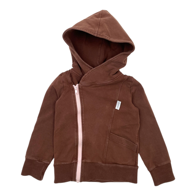 Gugguu zipper hoodie, brown | 98cm