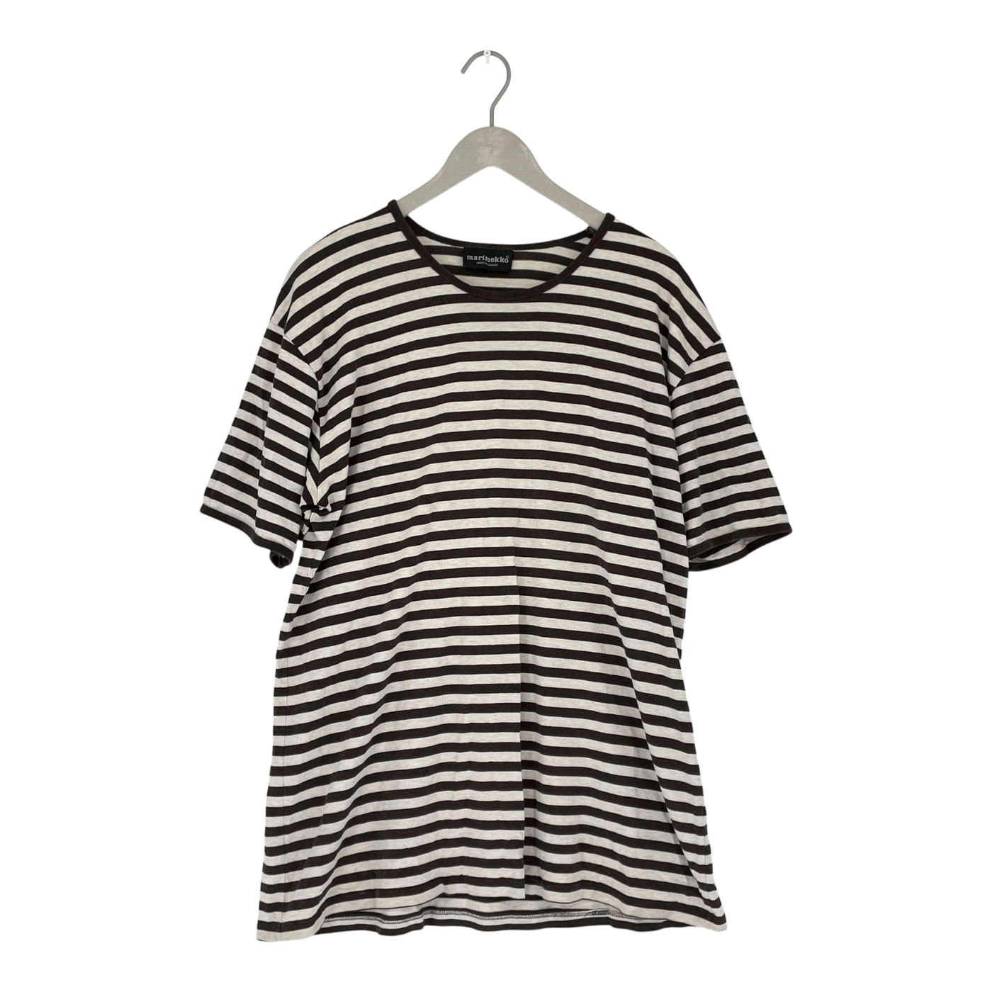 Marimekko stripe t-shirt, white/brown | woman XXL