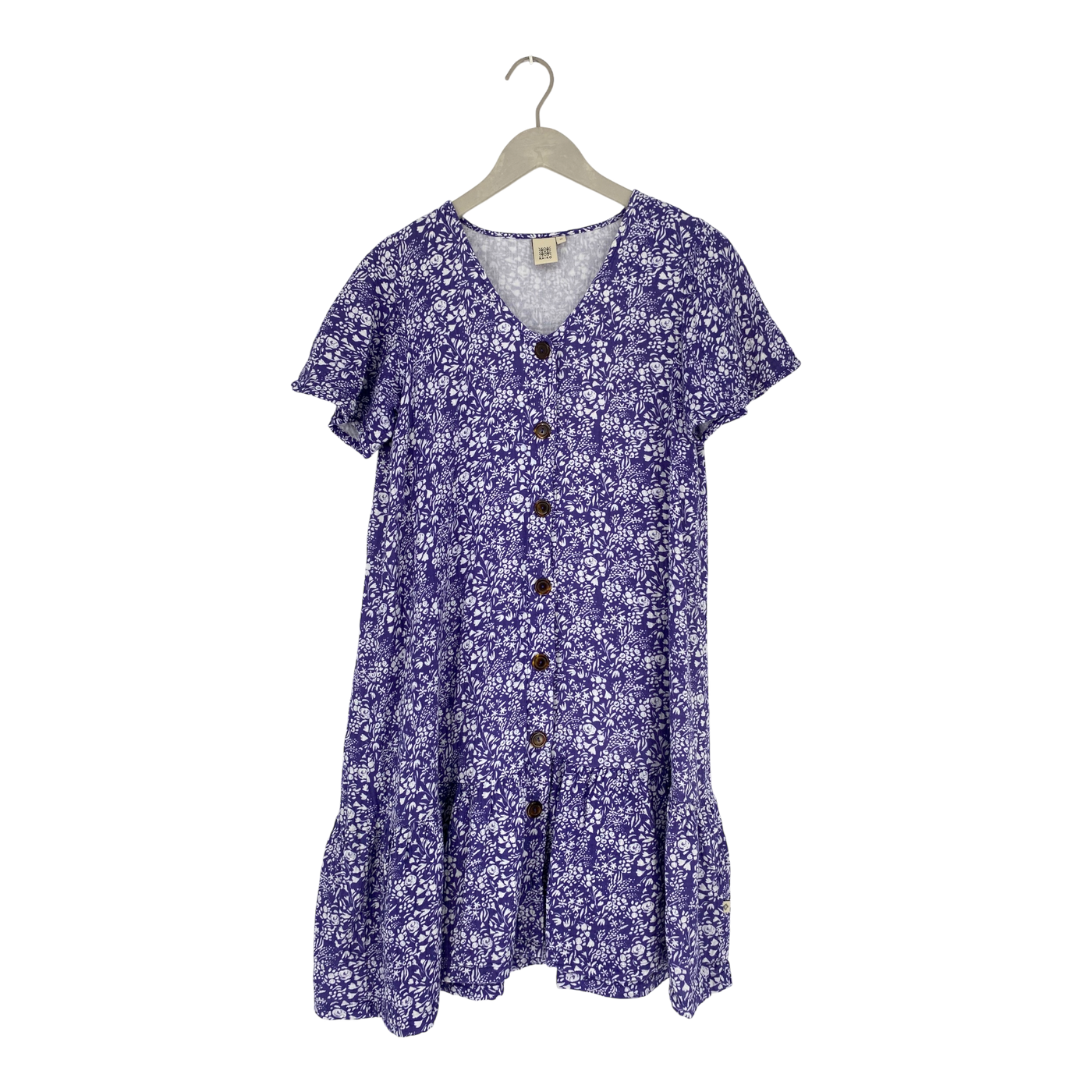 Kaiko muslin frill button dress, royal blue | woman XS