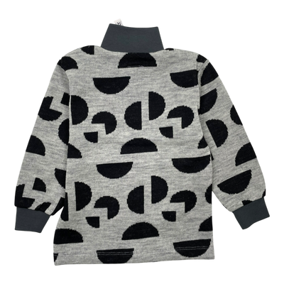 Kivat wool zip sweater, geometric | 100cm