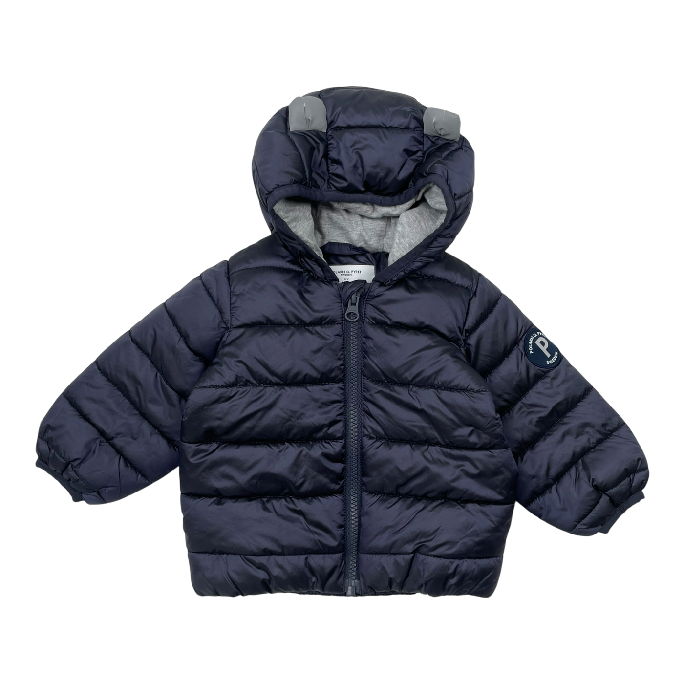 Polarn O. Pyret puffer jacket, shiny blue | 62cm