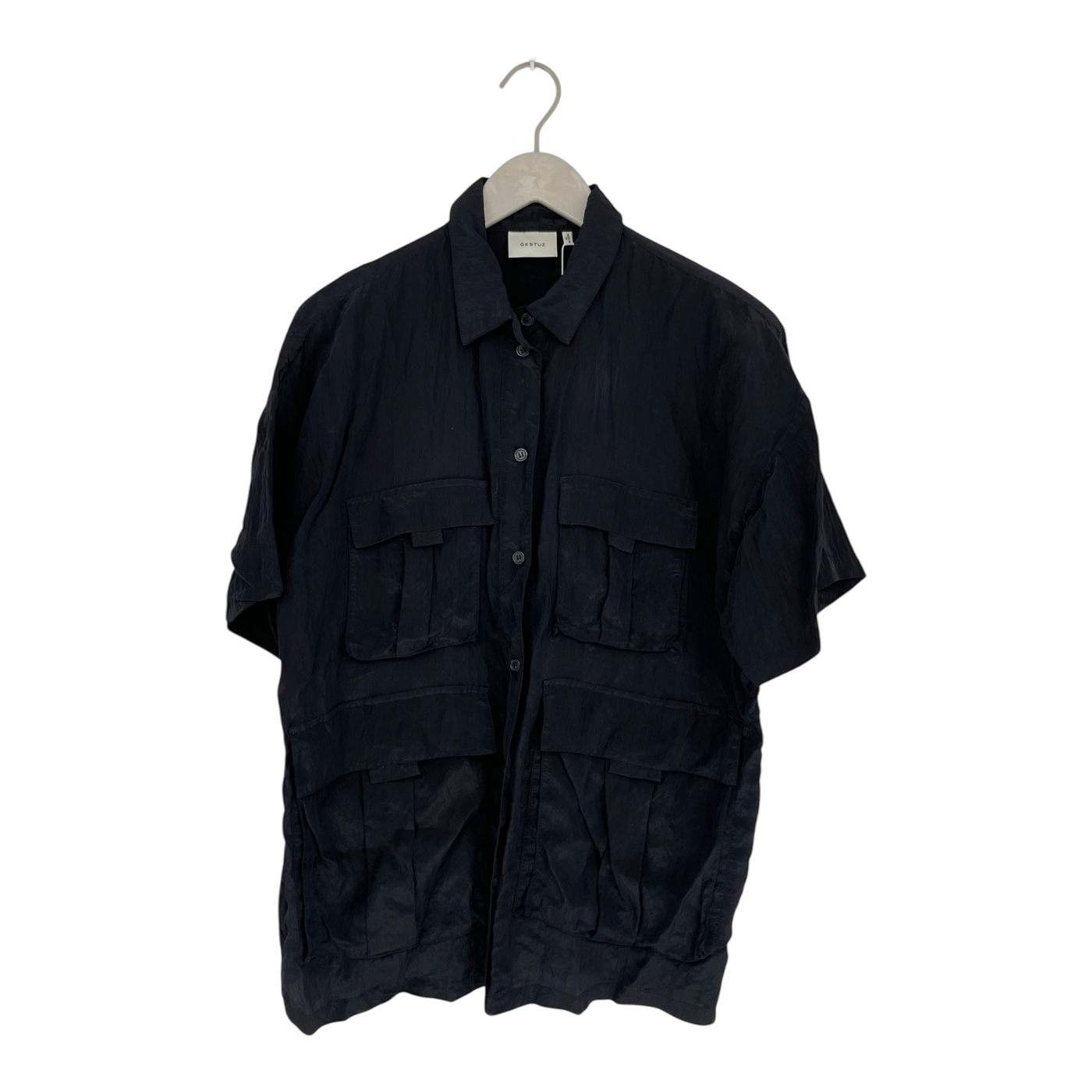 Gestuz crepe t-shirt, black | woman 36