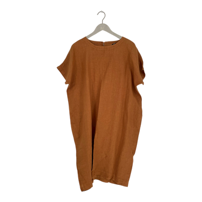 Papu boxy linen dress, caramel brown | woman S