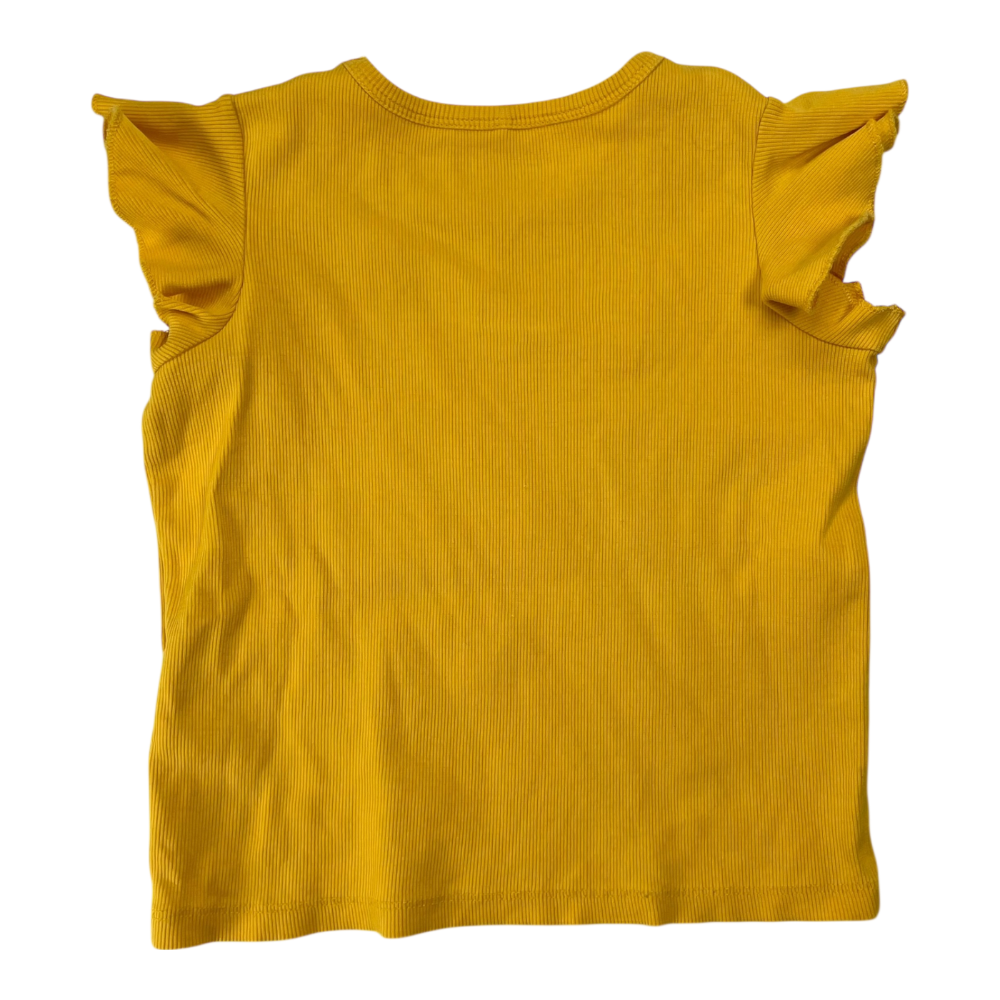 Mini Rodini frill rib t-shirt, yellow | 92/98cm