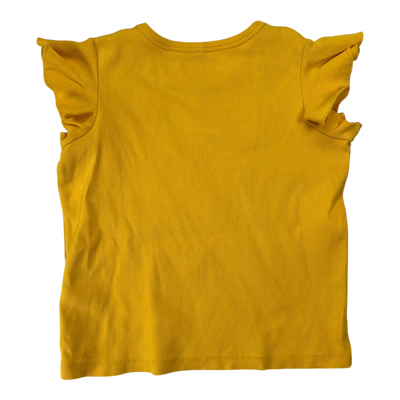 Mini Rodini frill rib t-shirt, yellow | 92/98cm