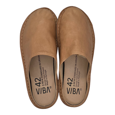 VIBAe Roma leather slippers, fawn tan | 42