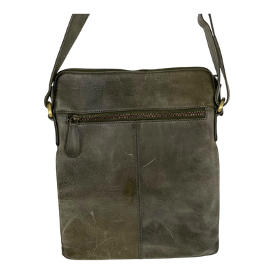 Holzrichter leather shoulder bag, hunter green