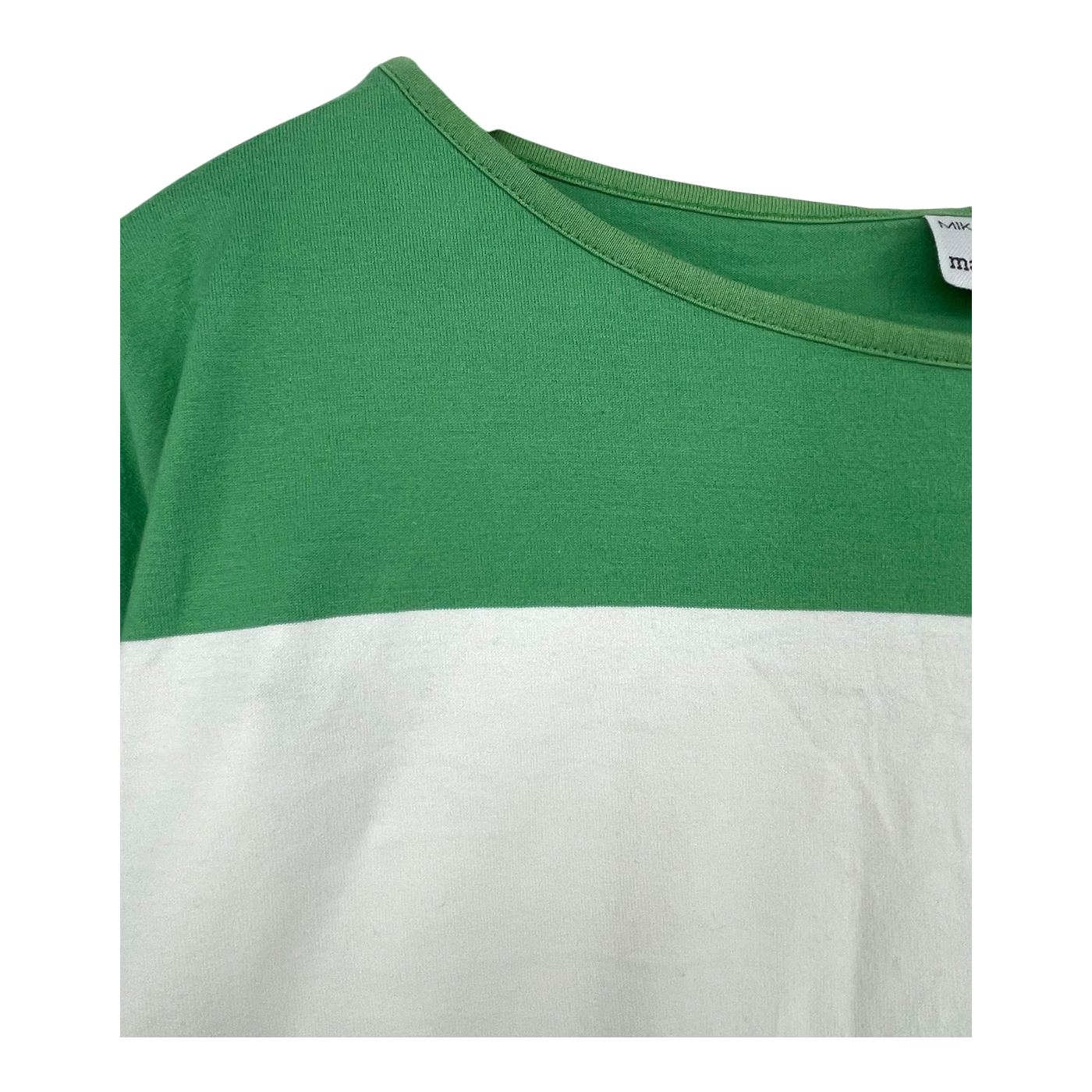 Marimekko vintage tricot shirt, green and white | unisex S