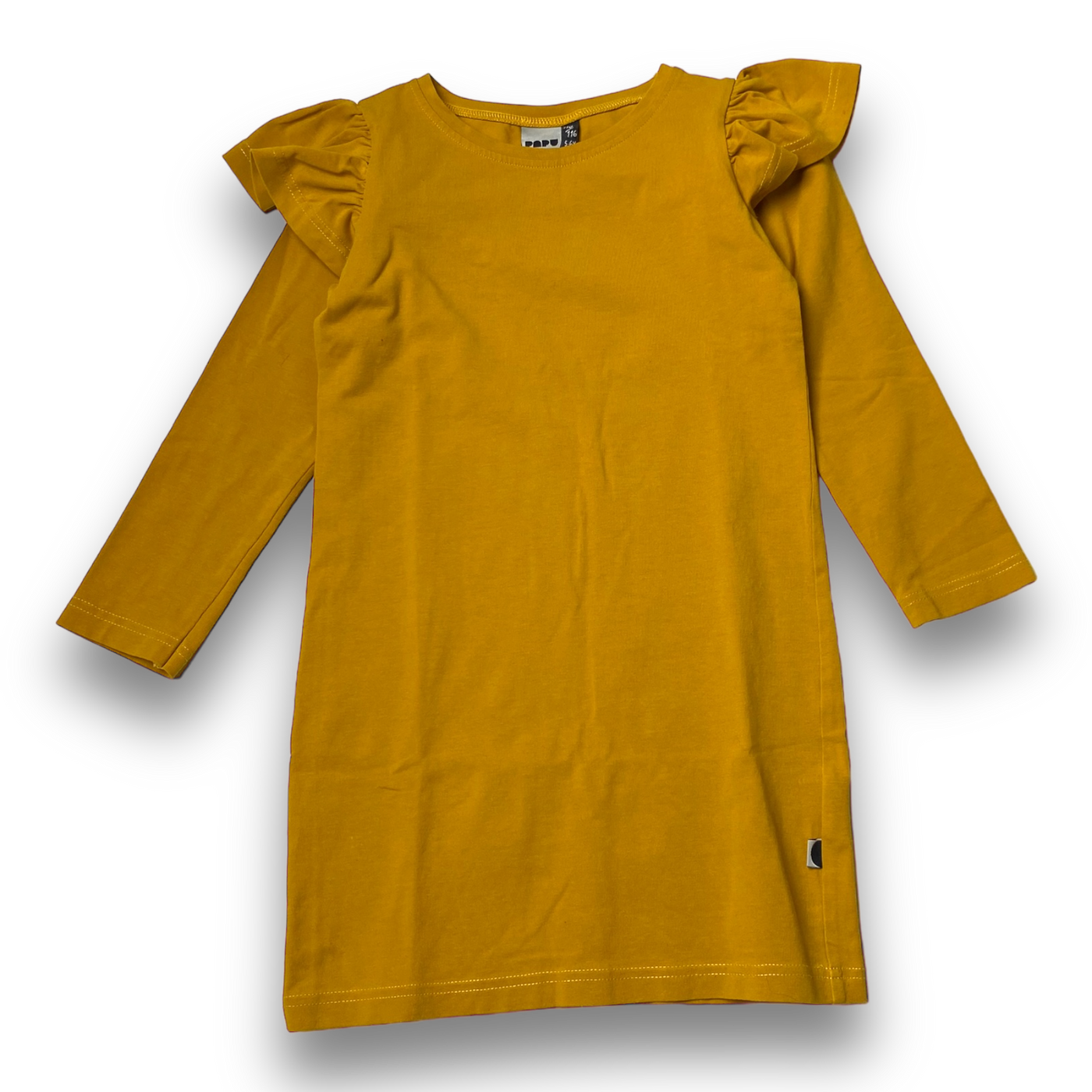 Papu frill dress, amber | 110/116cm