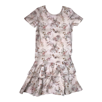 Gugguu t-shirt frilla dress, flower | 146cm