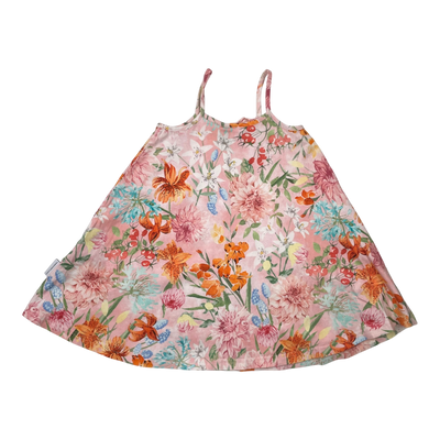 Versonpuoti spaghetti dress, flowers | 104/110cm