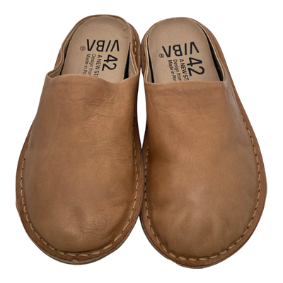 VIBAe Roma leather slippers, fawn tan | 42