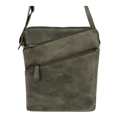 Holzrichter leather shoulder bag, hunter green