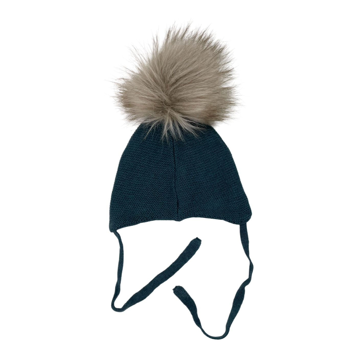 Metsola merino wool beanie with a pom, teal | 0-2m