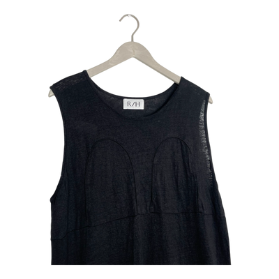 R/H linen tank dress, black | woman XS