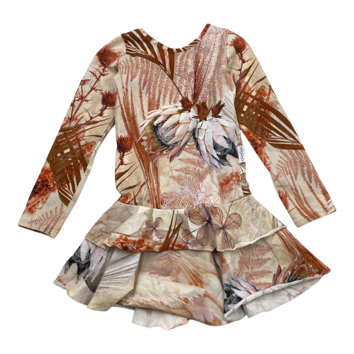 Gugguu frilla dress, flower | 98cm