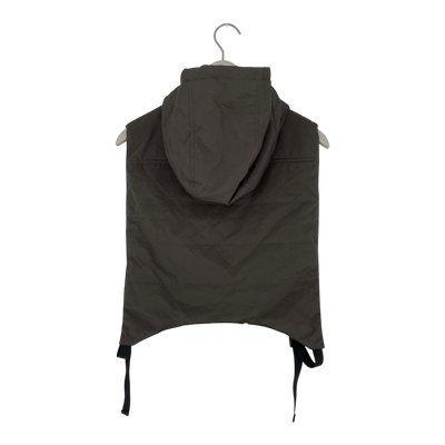 Embassy of Bricks and Logs gumi hood vest, black olive | unisex L