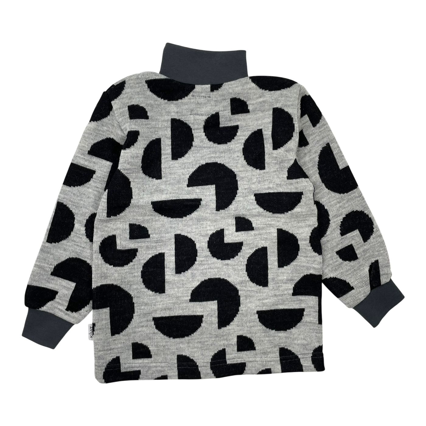 Kivat wool zip sweater, geometric | 110cm