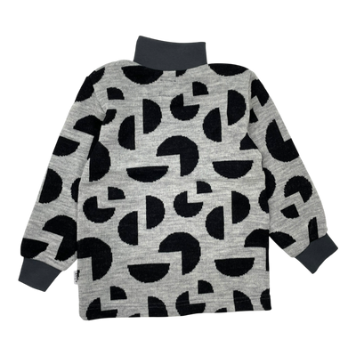 Kivat wool zip sweater, geometric | 110cm
