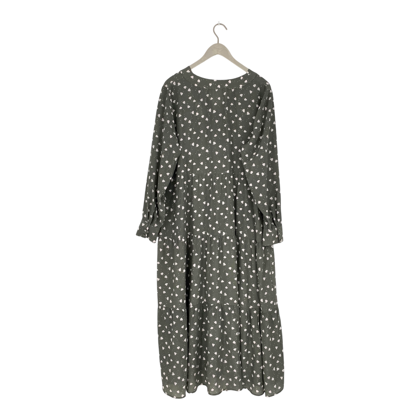 R-Collection silje silk tiered dress, moss green | woman 2XL
