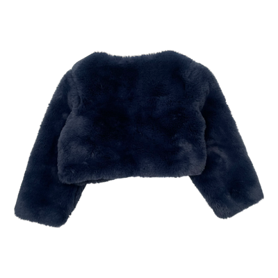 Polarn O. Pyret faux fur bolero jacket, blue | 86cm