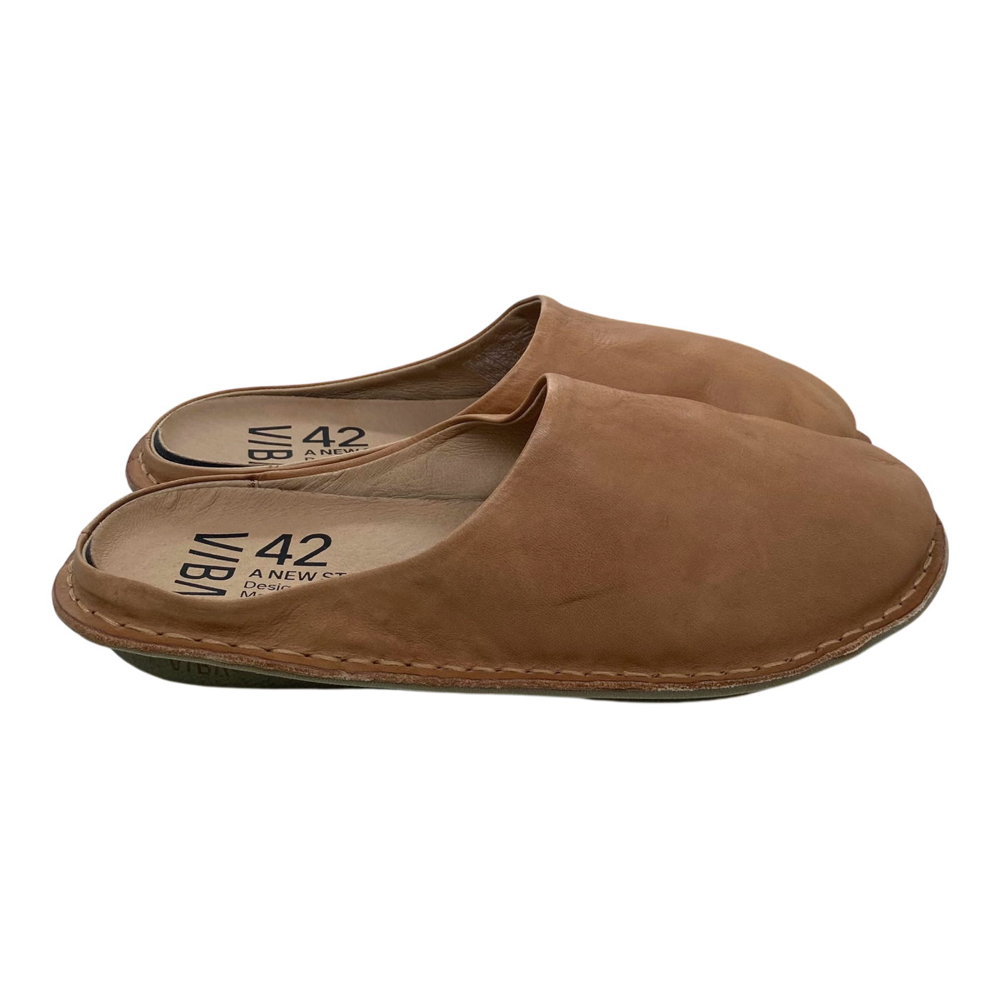 VIBAe Roma leather slippers, fawn tan | 42